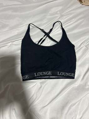 Lounge Underwear Basic Bralette in Black with Logo Elastic Band